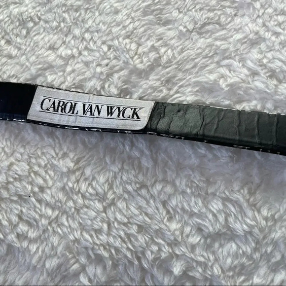 Carol Van Wyck Vintage Chunky Buckle Black Grey Printed Western Belt
